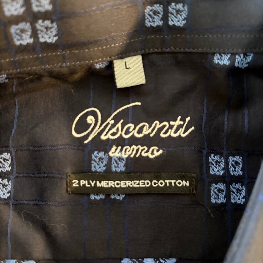 Visconti Uomo 100% Cotton Button-Up Shirt – Men’s Large - Like New - Picture 2 of 7